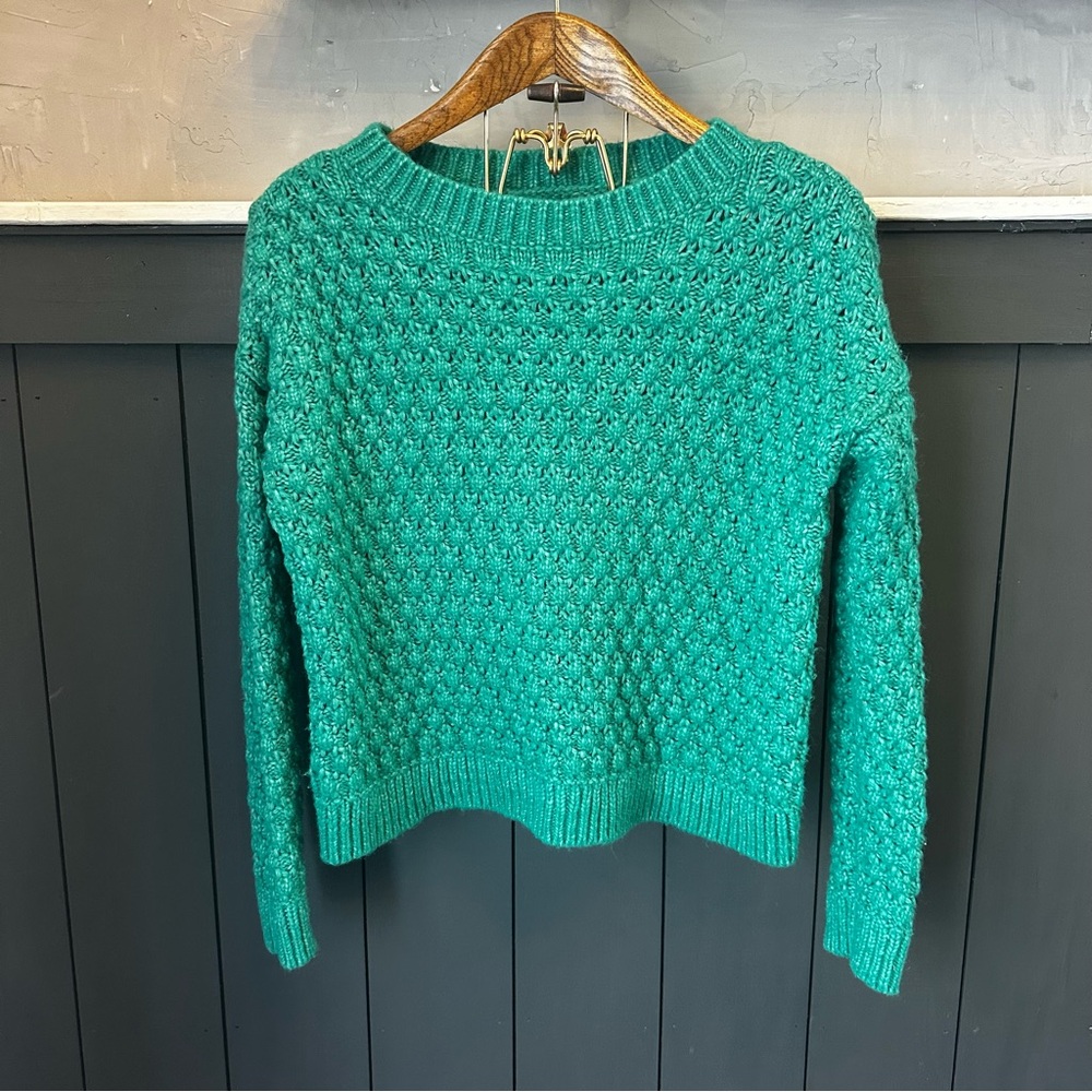 LOFT Chunky Textured Soft Knit‎ Teal Sweater Size Medium